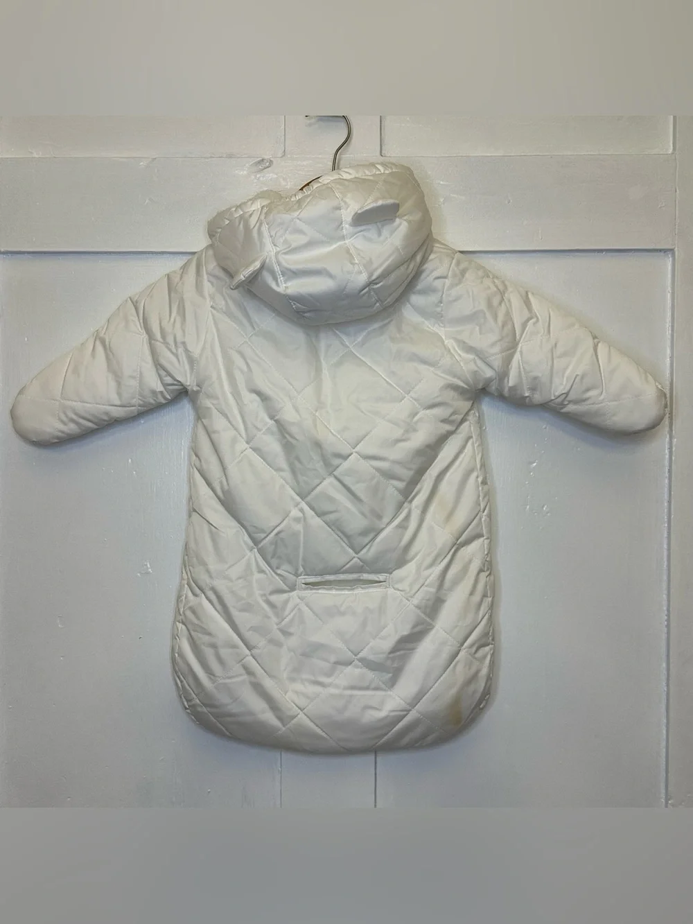 Carter's White Quilted Hooded Baby Outdoor Winter Bag Coat O/S